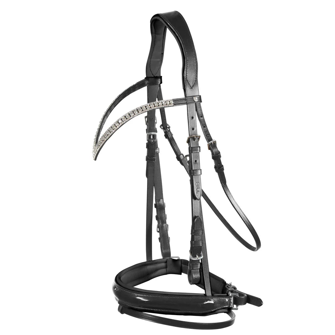 Horze Grayson Classic Dressage Ergonomic Bridle - Black