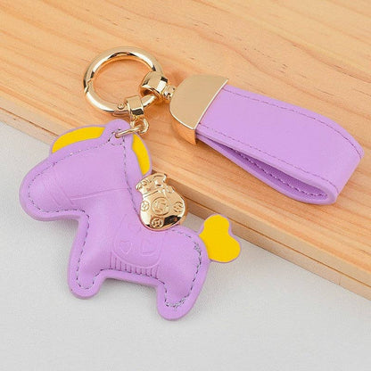 Cute Leather Pony Keychain Pendant