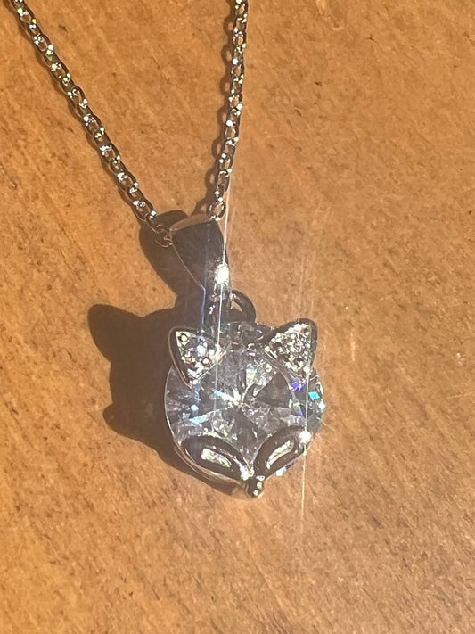 Equestrian Fox Mask Sterling Silver Necklace