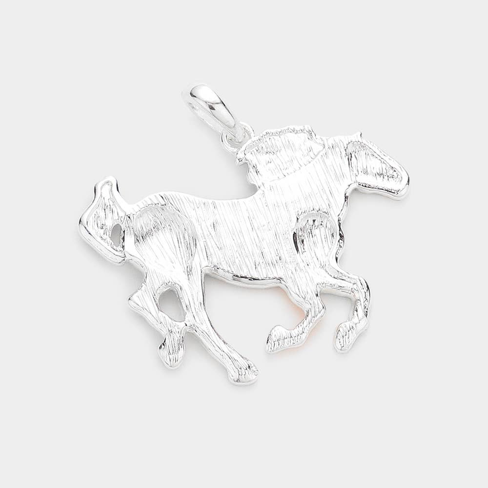 Paisley Patterned Running Horse Pendant Set