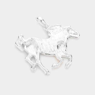 Paisley Patterned Running Horse Pendant Set