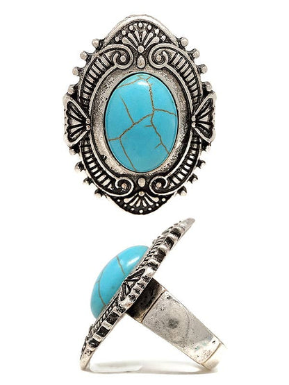 ( U413 )  TURQUOISE STRETCH RING