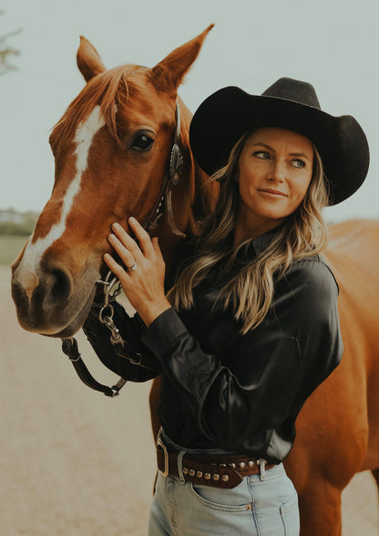 Black Satin Rodeo Shirt