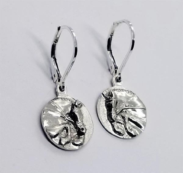 Hunter Jumper Horse Round Lever Back Earrings