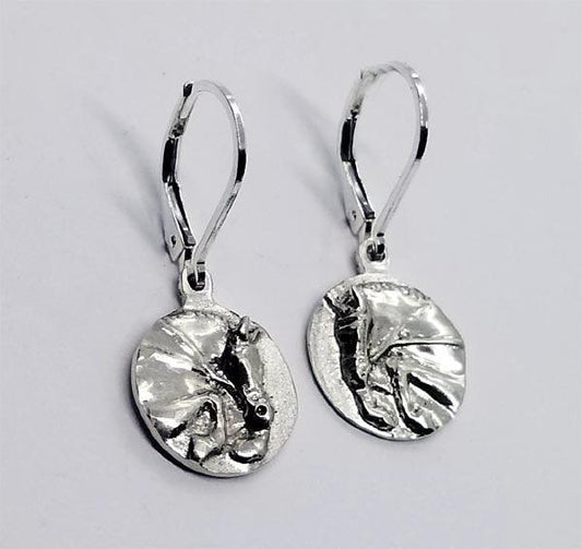 Hunter Jumper Horse Round Lever Back Earrings