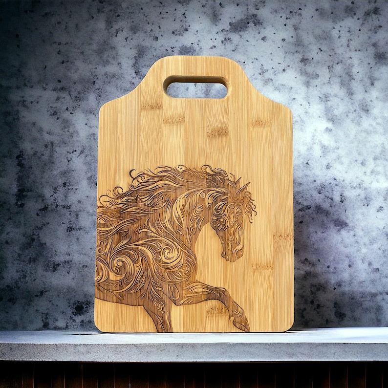 Horse Bamboo Cutting Board