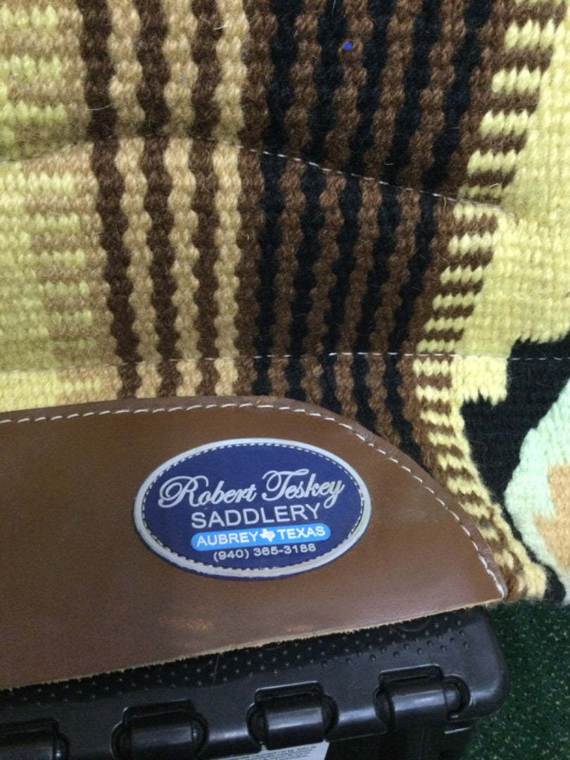 USED Robert Teskey Western Saddle Pad  Yellow/Brown