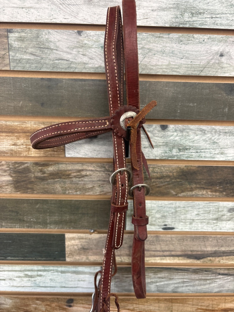 USED  Western Headstall with Walking Horse Bit Horse Medium Oil