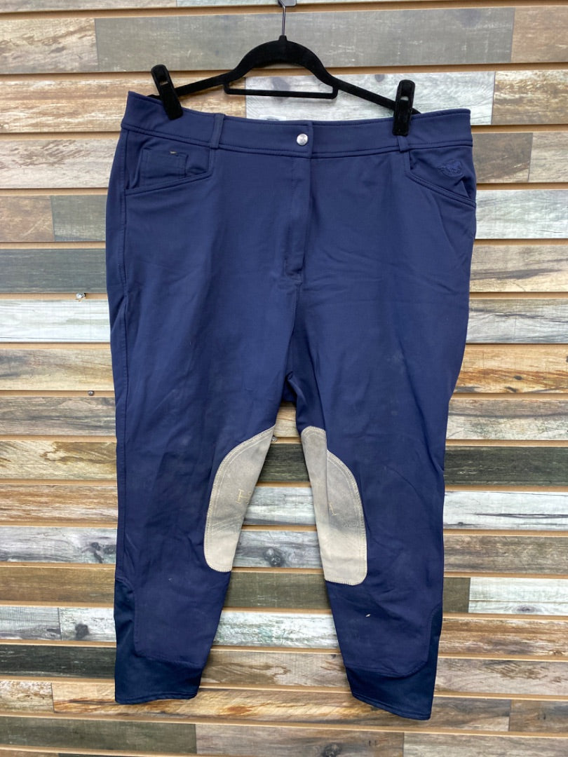 USED Smartpak Hadley Breech with Tan Knee Patch 40R Navy