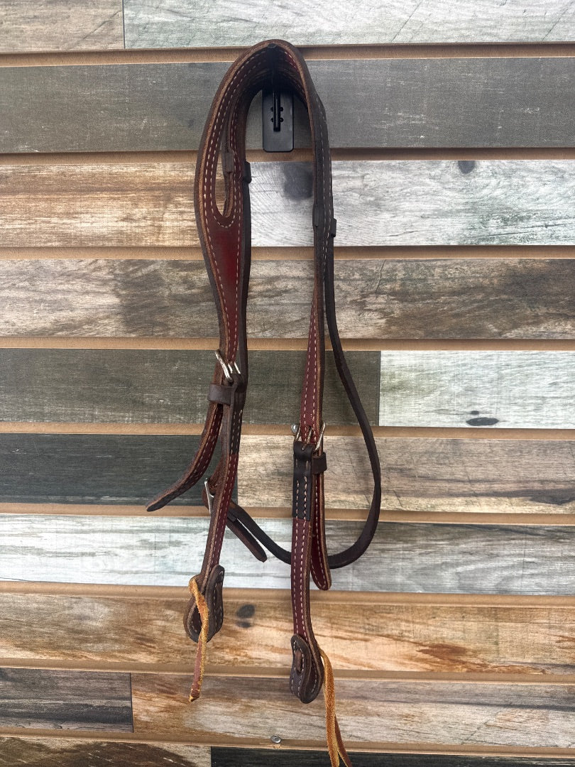 USED  Split Ear Headstall Horse Dark Oil