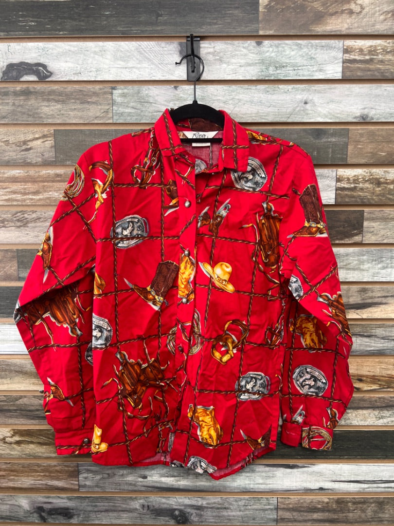 USED Roper Button Down Longsleeve Small Red