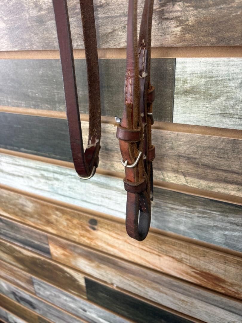 USED Western Leather Reins with Buckle 1/2" Wide