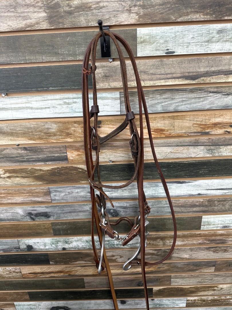 USED  Western Headstall with Bit and Reins Horse Brown