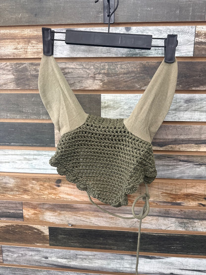 USED (NIP) NEW Moss Green Ear Bonnet by SmartPak Horse Sized
