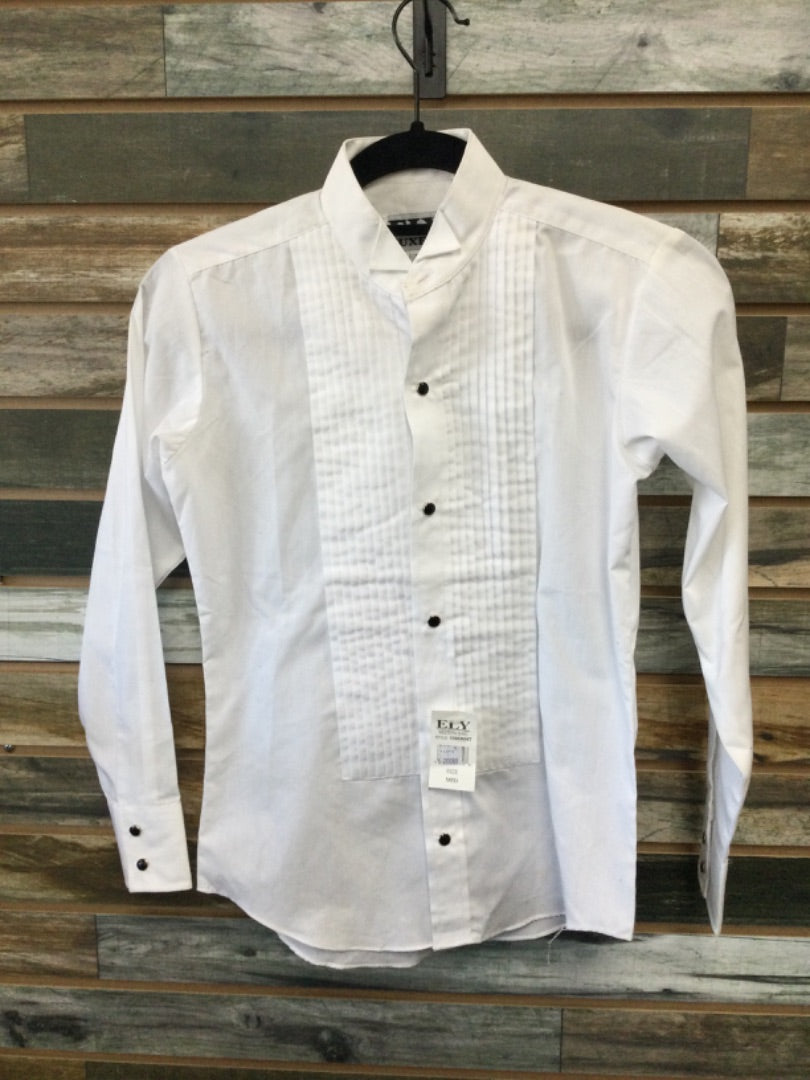 USED ELY Youth Tuxedo Shirt Medium White