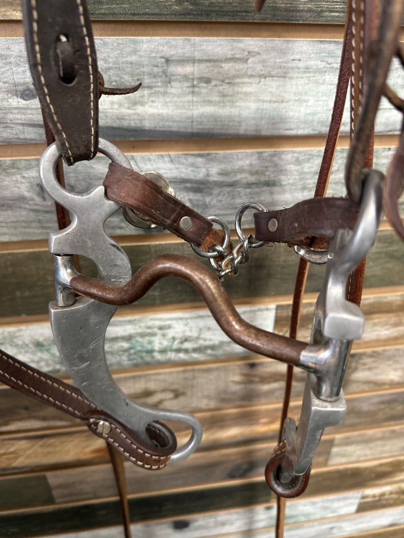 USED  Western Headstall with Bit and Reins Horse Brown