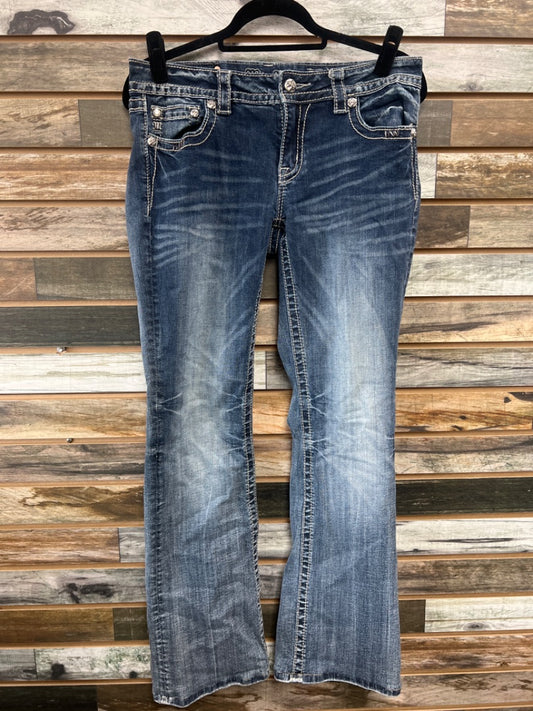 USED Miss Me Signature Boot Jeans 30 Medium Wash