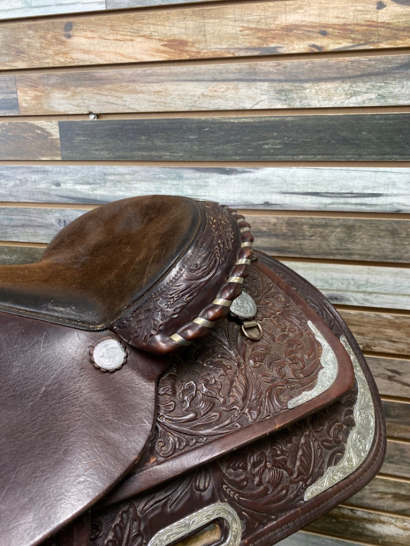 USED Circle Y Western Trail Saddle 14.5 Dark Oil