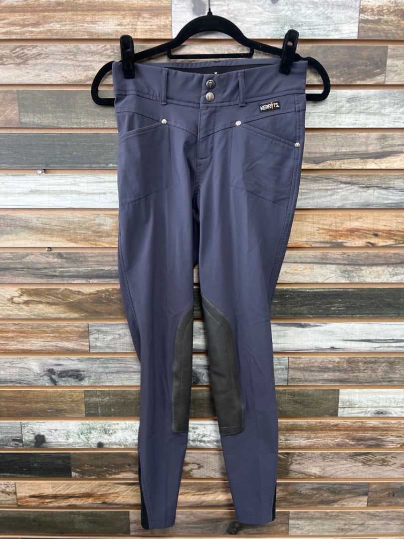 USED Kerrits Crossover Kneepatch Breeches Small Navy