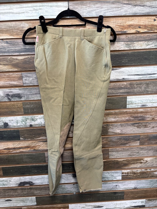 USED Tailored Sportsman Ladies Knee Patch Breeches 28 Tan