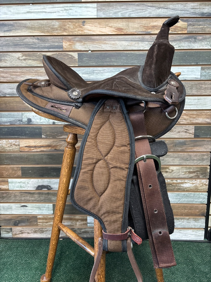 USED Big Horn Youth Trail Saddle 14” Brown