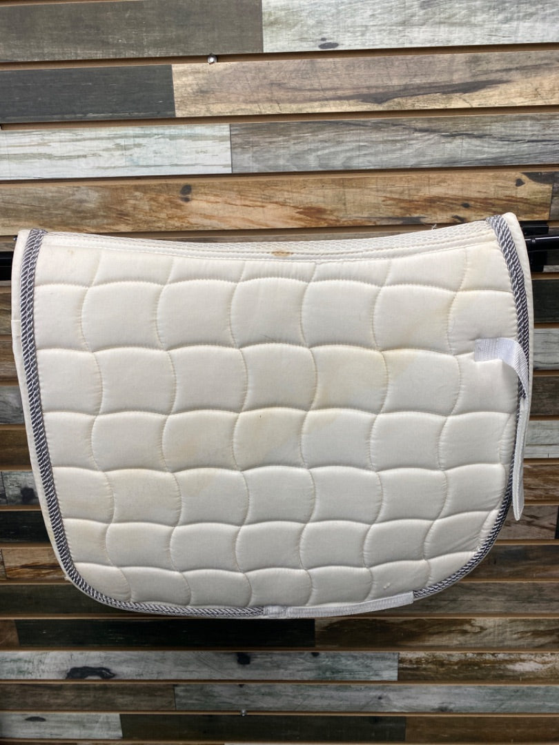 USED Weatherbeeta Dressage Pad Cob White w/ Silver