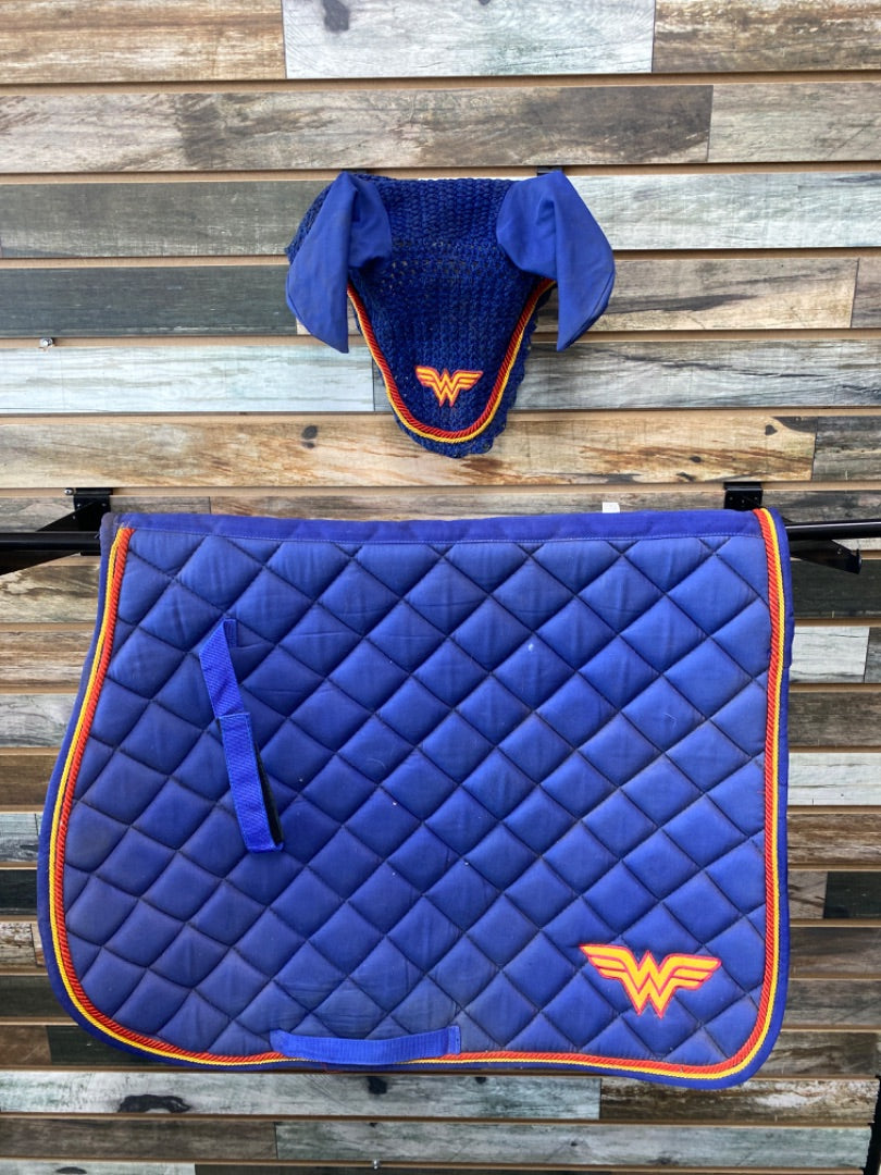 USED  Wonder Woman Saddle Pad And Bonnet