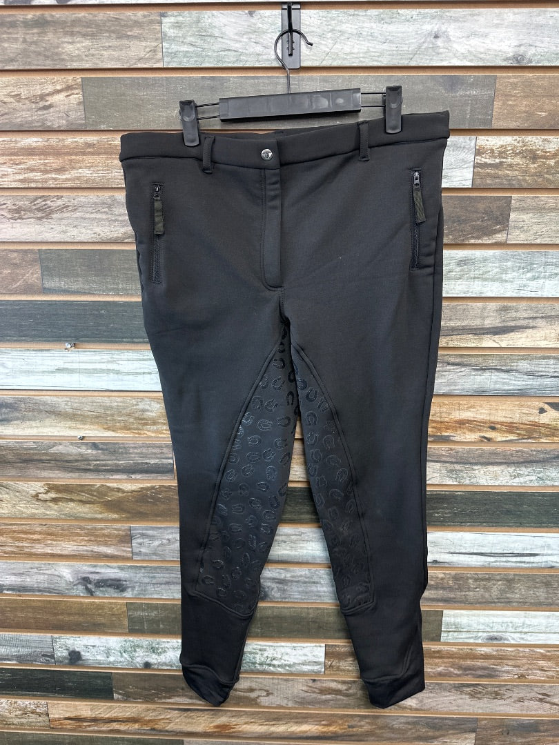 USED Tuffrider Ladies Winter Full Seat English Breeches 34 Black