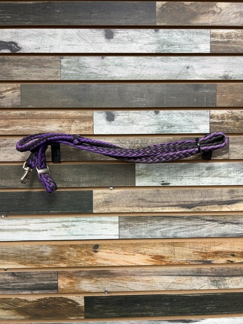 USED  Braided Barrel Reins  Purple/Black