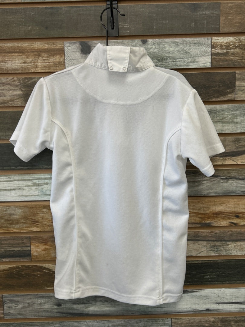 USED Tuffrider Youth Show Shirt XS White