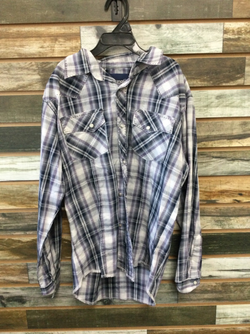 USED Wrangler Youth Western Top Large White/Black/Grey/Purple