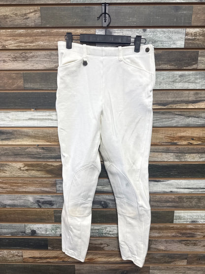 USED On Course Ladies English Breeches w/ Knee Patches 30 White