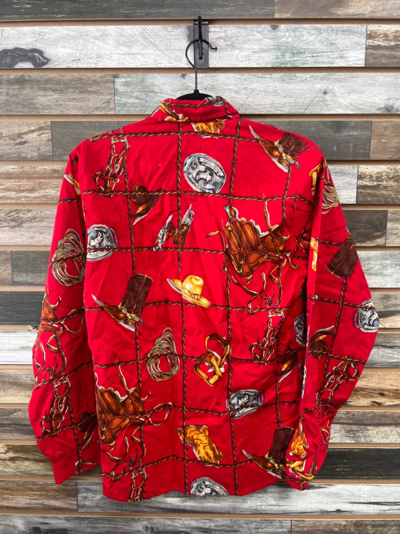 USED Roper Button Down Longsleeve Small Red