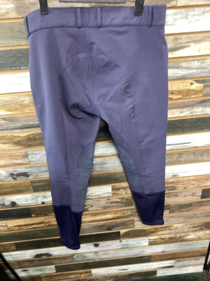 USED Ovation Knee Patch Breeches 34 Blue