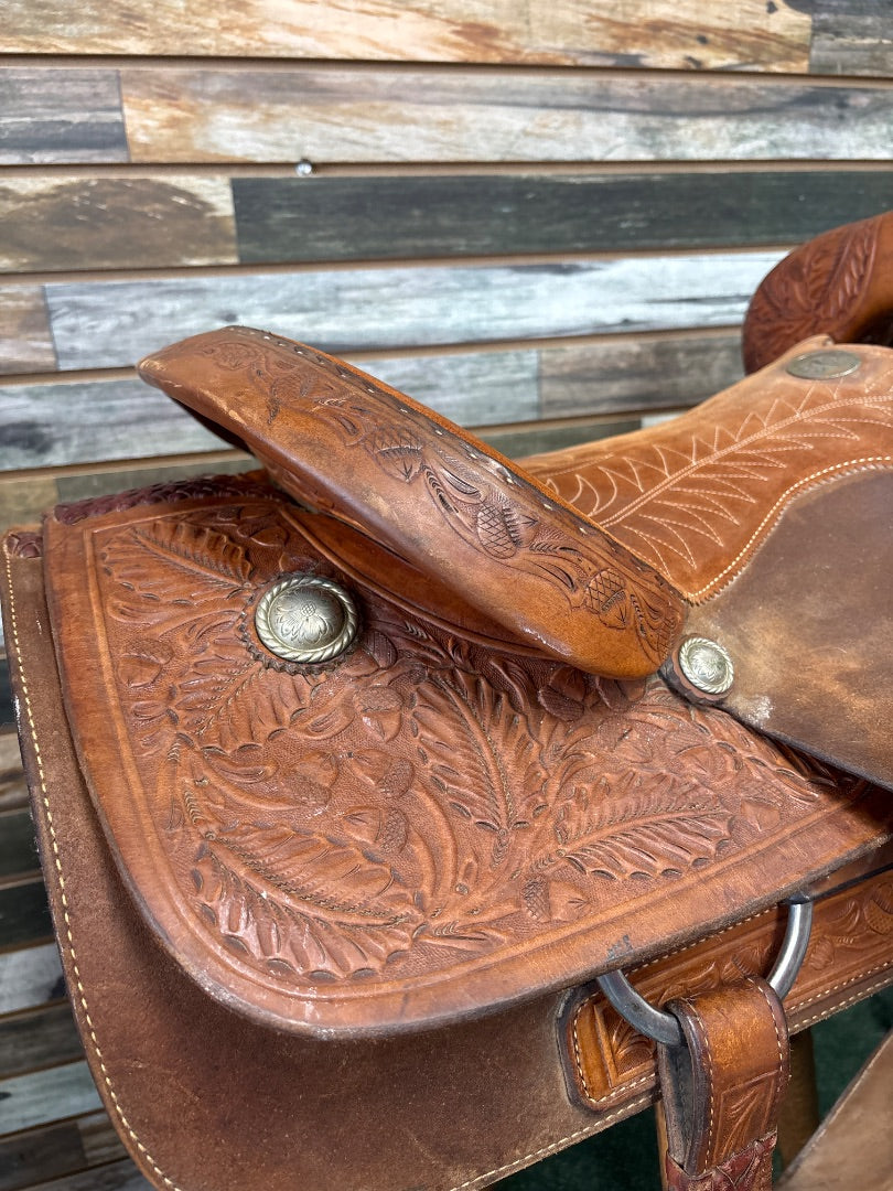 USED Longhorn Western Saddle 17” Medium Oil