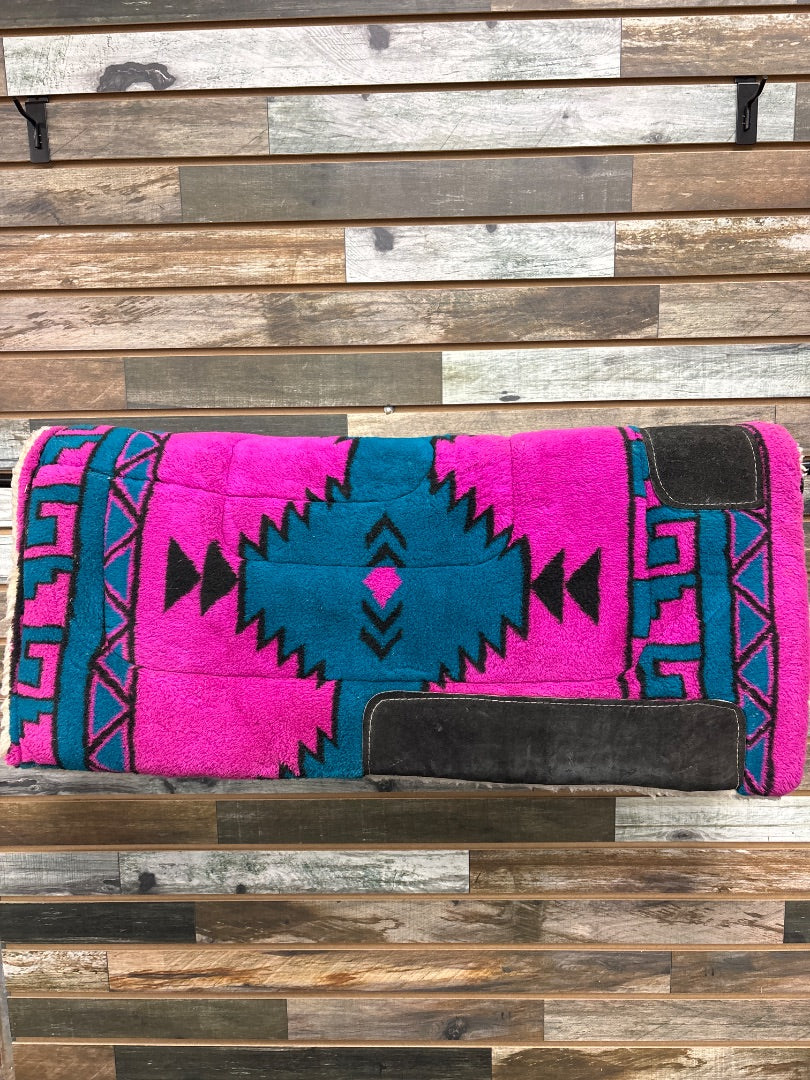 USED  Western Saddle Pad  Pink/Blue