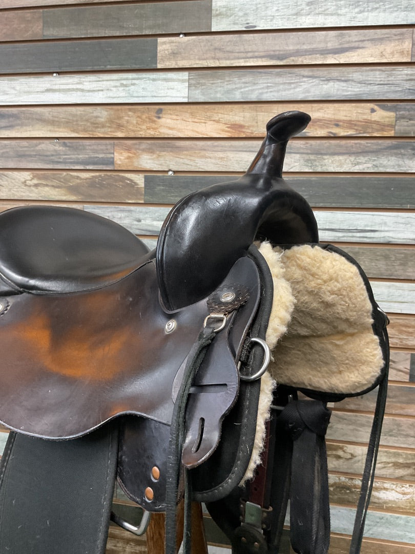 USED High Horse (Circle Y) Western Trail Saddle 16" Black