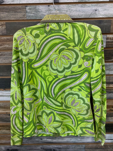 USED Western Collections Ladies Western Show Tops Large Green