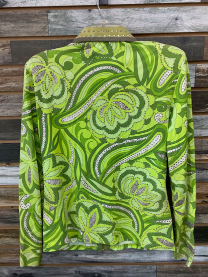 USED Western Collections Ladies Western Show Tops Large Green