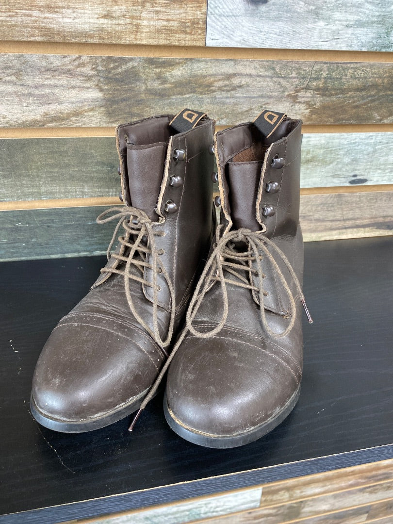 USED Dublin Ladies Laced Paddock Boots 8.5 Brown