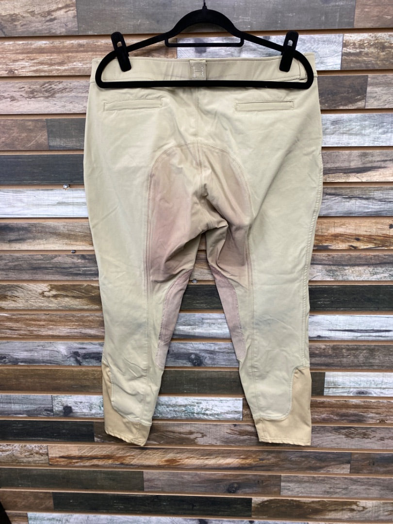 USED Smartpak Hadley Breech with Leather Knee Patch 38R Tan