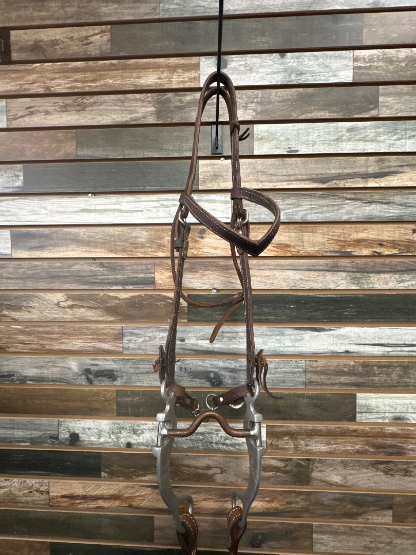 USED  Western Headstall with Bit and Reins Horse Brown