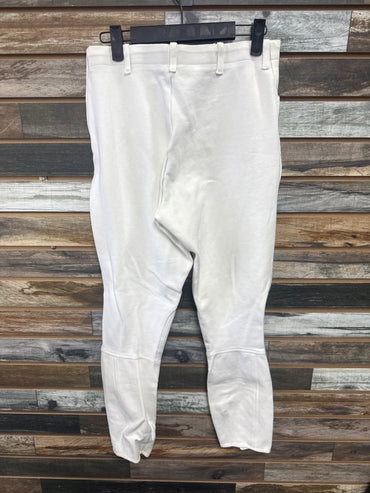 USED On Course Ladies English Breeches w/ Knee Patches 30 White