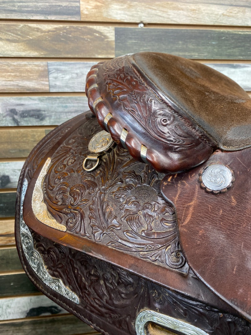 USED Circle Y Western Trail Saddle 14.5 Dark Oil