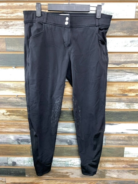 USED Smartpak Hadley Ladies English Knee Patch Breeches 30R Black