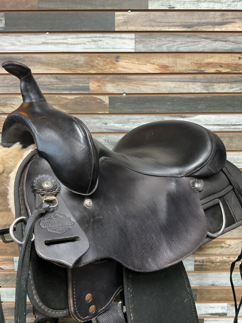 USED High Horse (Circle Y) Western Trail Saddle 16" Black