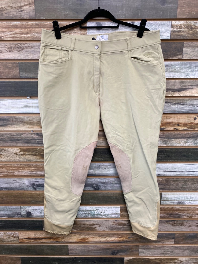 USED Smartpak Hadley Breech with Leather Knee Patch 38R Tan