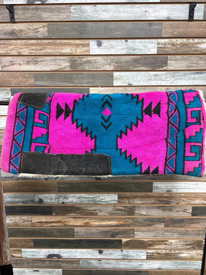 USED  Western Saddle Pad  Pink/Blue