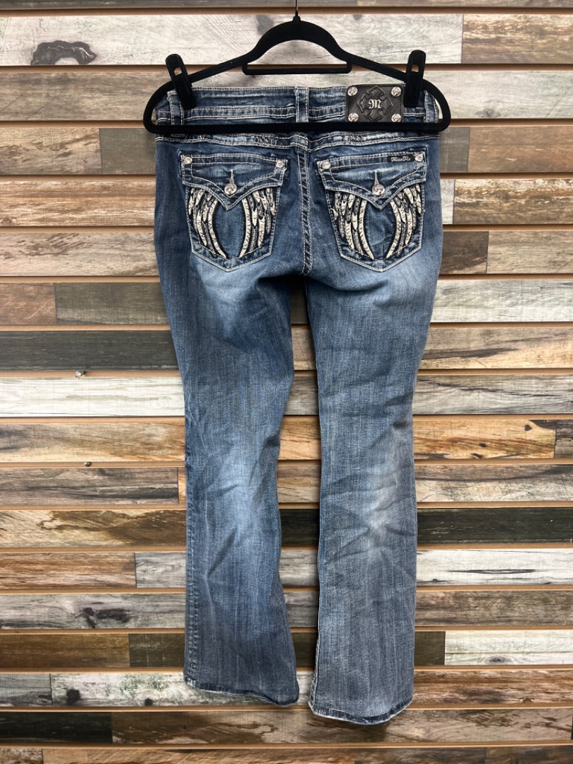 USED Miss Me Signature Boot Jeans 30 Medium Wash