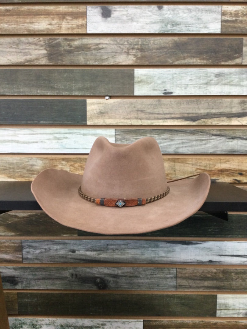 USED Stetson Hat Western John B 7 1/8 Light Tan